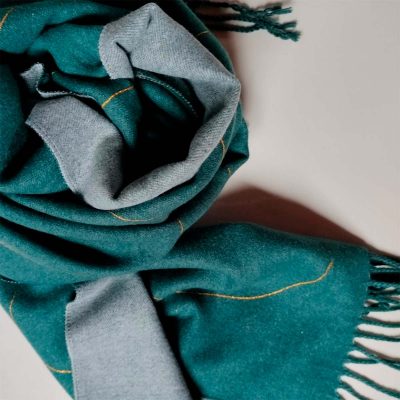 Foulard INDIRA Verd esmeralda Gris-Or