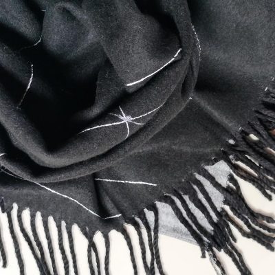 Foulard LÍNIES negre, gris i silver