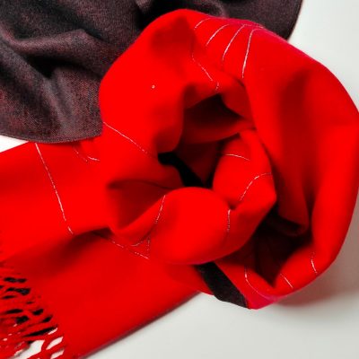 Foulard TREBLAD vermell, negre i silver