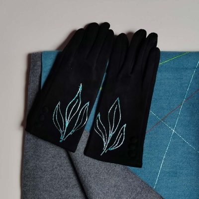 Pack Foulard línies Petroli & Guant negre Treblad